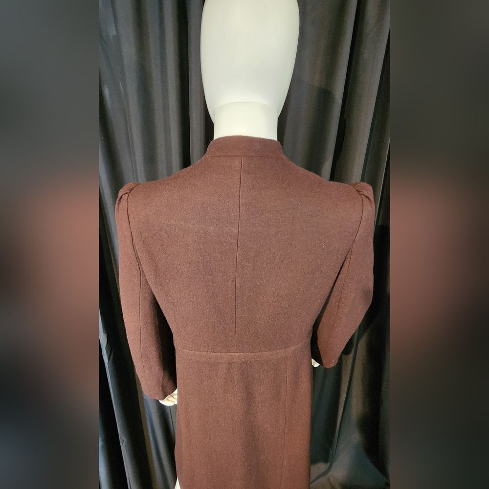 Marc Jacob's Vintage Brown wool Toggle Dress Coat with Standing collar - Picture 12 of 16